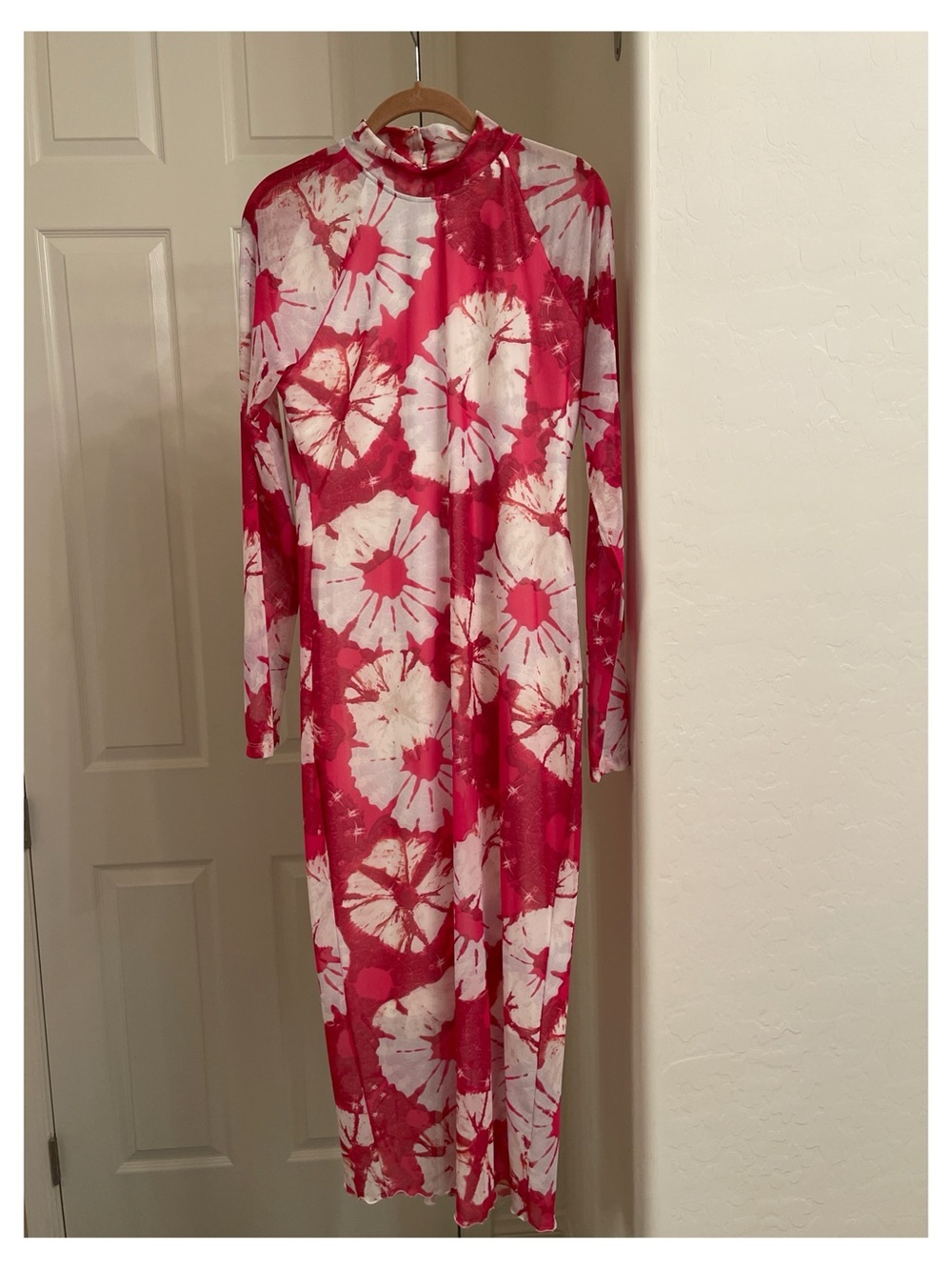 Anthropologie Hot Pink & White Tie-Dye Long Kids Nightgown